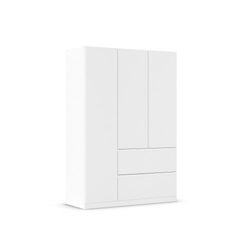 Drehtürenschrank >Joel< 2 Schübe, 2 Böden, 2 Stangen, alpinweiß - 136x197x54cm (BxHxT)