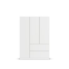 Drehtürenschrank >Joel< 2 Schübe, 2 Böden, 2 Stangen, alpinweiß - 136x197x54cm (BxHxT)