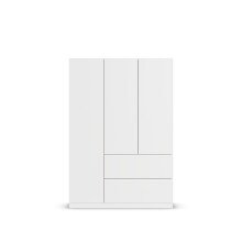 Drehtürenschrank >Joel< 2 Schübe, 2 Böden, 2 Stangen, alpinweiß - 136x197x54cm (BxHxT)