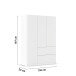 Drehtürenschrank >Joel< 2 Schübe, 2 Böden, 2 Stangen, alpinweiß - 136x197x54cm (BxHxT)