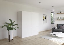 Drehtürenschrank >Joel< 2 Schübe, 2 Böden, 2 Stangen, alpinweiß - 181x197x54cm (BxHxT)