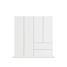 Drehtürenschrank >Joel< 2 Schübe, 2 Böden, 2 Stangen, alpinweiß - 181x197x54cm (BxHxT)