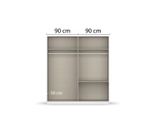 Drehtürenschrank >Joel< 2 Schübe, 2 Böden, 2 Stangen, alpinweiß - 181x197x54cm (BxHxT)
