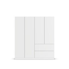 Drehtürenschrank >Joel< 2 Schübe, 2 Böden, 2 Stangen, alpinweiß - 181x197x54cm (BxHxT)