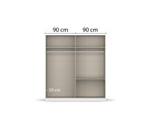 Drehtürenschrank >Joel< 2 Schübe, 2 Böden, 2 Stangen, alpinweiß - 181x197x54cm (BxHxT)