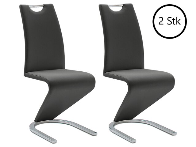 Esszimmerstuhl >Pupik I< (2er Set) in Schwarz aus Metall - 45x102x62cm (BxHxT)