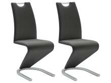 Esszimmerstuhl >Pupik I< (2er Set) in Schwarz aus Metall - 45x102x62cm (BxHxT)