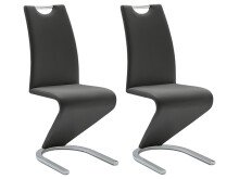 Esszimmerstuhl >Pupik I< (2er Set) in Schwarz aus Metall - 45x102x62cm (BxHxT)