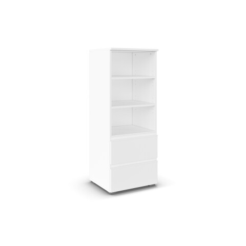 Standregal >Joel< 2 Schubladen, 3 Fächer, alpinweiß Dekor - 47x119x42cm (BxHxT)