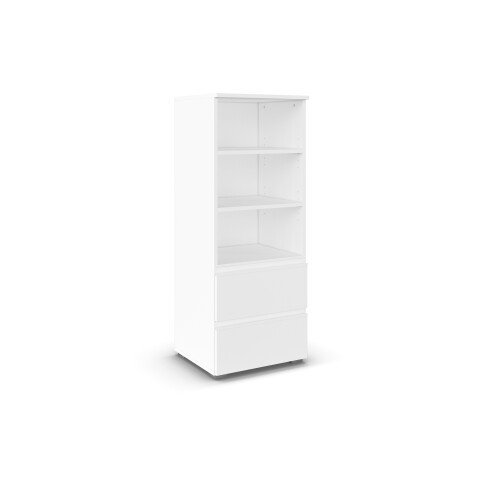 Standregal >Joel< 2 Schubladen, 3 Fächer, alpinweiß Dekor - 47x119x42cm (BxHxT)