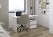 Schreibtisch >Joel< 2 Schubladen, 1 Fach, alufarbig / alpinweiß Dekor - 140x75x66 (BxHxT)