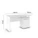 Schreibtisch >Joel< 2 Schubladen, 1 Fach, alufarbig / alpinweiß Dekor - 140x75x66 (BxHxT)