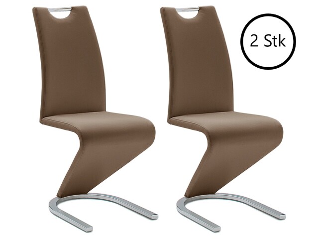 Esszimmerstuhl >Pupik I< (2er Set) in Braun aus Metall - 45x102x62cm (BxHxT)