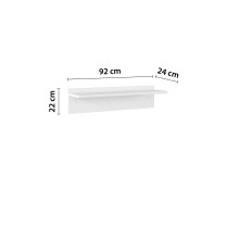 Wandregal >Joel< in alpinweiß Dekor, Holzwerkstoff - 92x22x24cm (BxHxT)