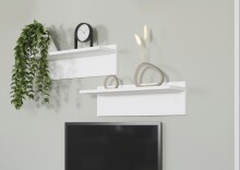 Wandregal >Joel< in alpinweiß Dekor, Holzwerkstoff - 92x22x24cm (BxHxT)