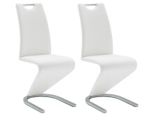 Esszimmerstuhl >Pupik I< (2er Set) in Weiß aus Metall - 45x102x62cm (BxHxT)