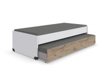 Schubkasten >NORDERNEY< Ausziehliege auf Rollen, Viking-oak Dekor - 199x27x93cm (BxHxT)