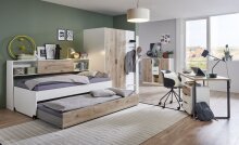 Bett >NORDERNEY< Liegefläche 120x200cm, in WEISS - 126x51x204cm (BxHxT)