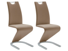Esszimmerstuhl >Pupik I< (2er Set) in Cappuccino aus Metall - 45x102x62 (BxHxT)