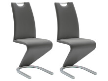 Esszimmerstuhl >Pupik I< (2er Set) in grau aus Metall - 45x102x62cm (BxHxT)