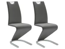 Esszimmerstuhl >Pupik I< (2er Set) in grau aus Metall - 45x102x62cm (BxHxT)