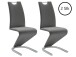 Esszimmerstuhl >Pupik I< (2er Set) in grau aus Metall - 45x102x62cm (BxHxT)