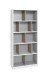 Regal >NORDERNEY< in WEISS + VIKING OAK NACHBILDUNG - 90x197x38cm (BxHxT)