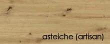 Couchtisch >Lift< verstellbar, schwarz matt / Asteiche Dekor - 110x58/77x60 (BxHxT)