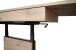 Couchtisch >Lift< verstellbar, schwarz matt / Asteiche Dekor - 110x58/77x60 (BxHxT)