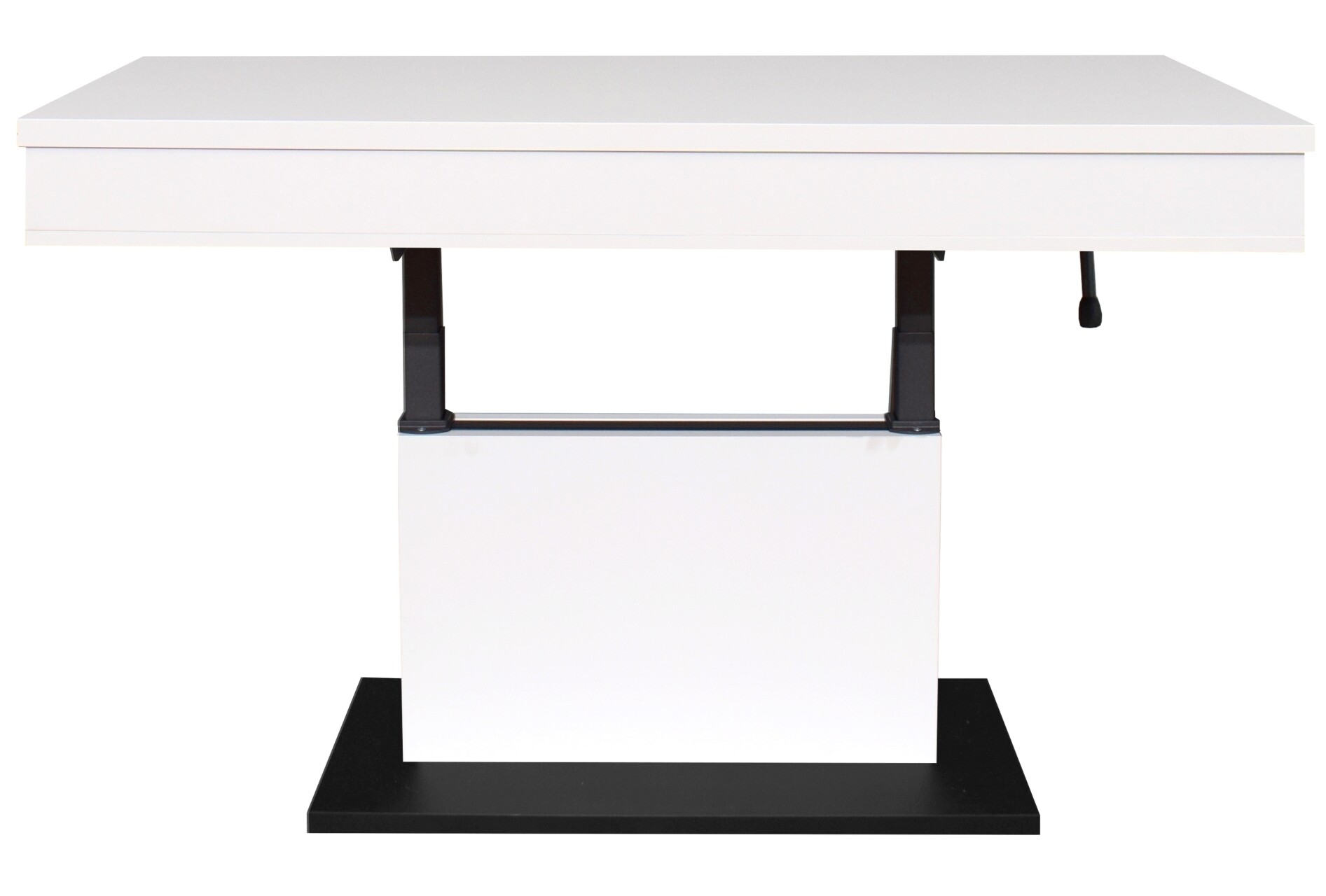 Couchtisch >Lift< höhenverstellbar bis 77cm, weiss / schwarz