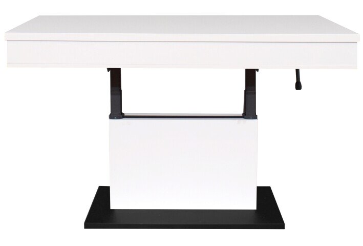 Couchtisch >Lift< höhenverstellbar bis 77cm, weiss / schwarz - 110x58/77x60cm (BxHxT)