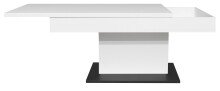 Couchtisch >Lift< höhenverstellbar bis 77cm, weiss / schwarz - 110x58/77x60cm (BxHxT)