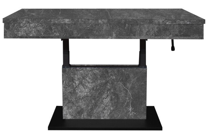 Couchtisch >Lift< höhenverstellbar, keramik optik grau / schwarz - 110x58/77x60 (BxHxT)