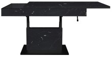 Couchtisch >Lift< verstellbar, keramik optik schwarz / schwarz - 110x58/77x60cm (BxHxT)