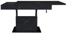 Couchtisch >Lift< verstellbar, keramik optik schwarz / schwarz - 110x58/77x60cm (BxHxT)
