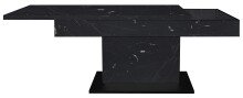 Couchtisch >Lift< verstellbar, keramik optik schwarz / schwarz - 110x58/77x60cm (BxHxT)
