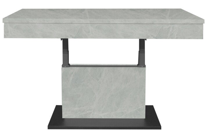 Couchtisch >Lift< höhenverstellbar, keramik optik weiß / schwarz - 110x58/77x60 (BxHxT)