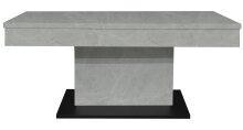 Couchtisch >Lift< höhenverstellbar, keramik optik weiß / schwarz - 110x58/77x60 (BxHxT)