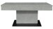 Couchtisch >Lift< höhenverstellbar, keramik optik weiß / schwarz - 110x58/77x60 (BxHxT)