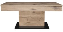 Couchtisch >Lift< höhenverstellbar, viking oak Dekor / schwarz - 110x58/77x60cm (BxHxT)