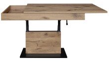 Couchtisch >Lift< höhenverstellbar, viking oak Dekor / schwarz - 110x58/77x60cm (BxHxT)