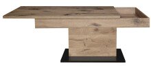 Couchtisch >Lift< höhenverstellbar, viking oak Dekor / schwarz - 110x58/77x60cm (BxHxT)