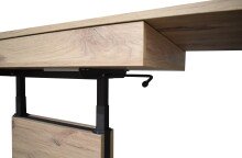 Couchtisch >Lift< höhenverstellbar, viking oak Dekor / schwarz - 110x58/77x60cm (BxHxT)