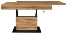 Couchtisch >Lift< verstellbar, wotan eiche Dekor / schwarz - 110x58/77x60cm (BxHxT)