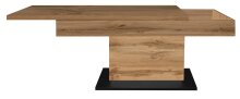 Couchtisch >Lift< verstellbar, wotan eiche Dekor / schwarz - 110x58/77x60cm (BxHxT)