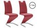 Esszimmerstuhl >Pupik I< (2er Set) in Bordeaux aus Metall - 45x102x62cm (BxHxT)