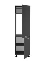 Kühlumbauschrank >LAUNDREEZY< in Anthrazit, Holzwerkstoff - 60x200x68cm (BxHxT)
