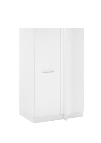 Eckschrank >LAUNDREEZY< in weiß, Holzwerkstoff - 100x162x68cm (BxHxT)