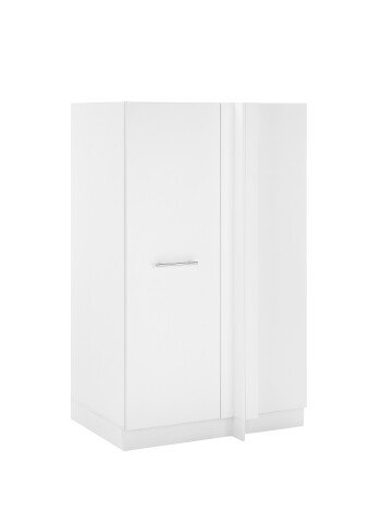 Eckschrank >LAUNDREEZY< in weiß, Holzwerkstoff - 100x162x68cm (BxHxT)