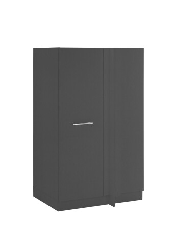 Eckschrank >LAUNDREEZY< in Anthrazit, Holzwerkstoff - 100x162x68cm (BxHxT)